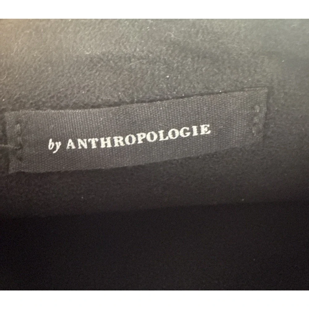 ANTHROPOLOGIE Vegan Black Leather Double Crossbody Bag